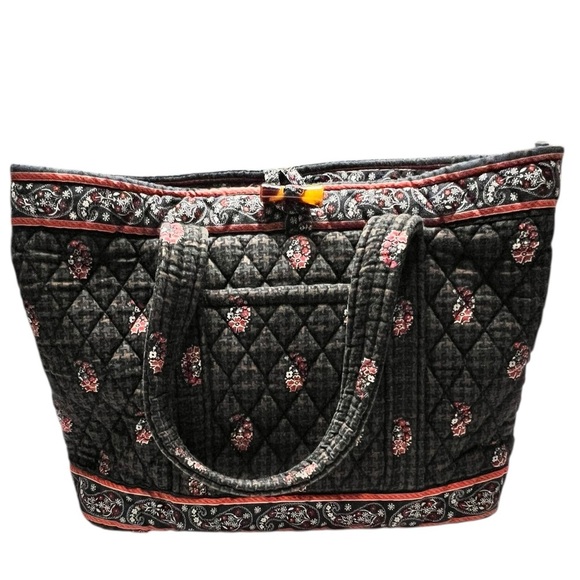 Vera Bradley Toggle Tote -  Houndstooth Brown Retired - Picture 1 of 7